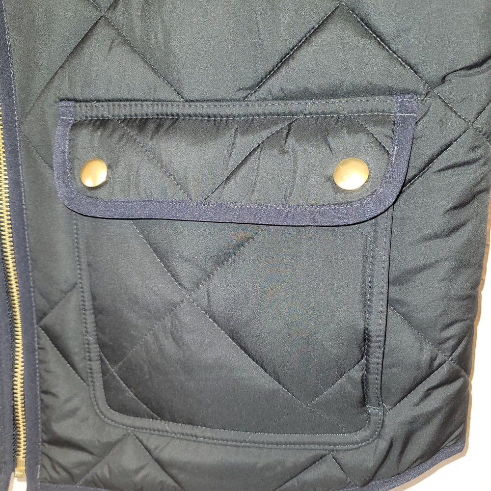 JCrew Quited Vest Gold Accents Size Medium  NWOT - Picture 4 of 6
